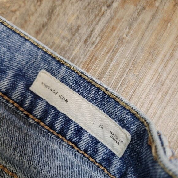 Pacsun Vintage Icon Ripped Busted Knee High Rise Jeans Raw Hem Womens 28‎ - Picture 11 of 13